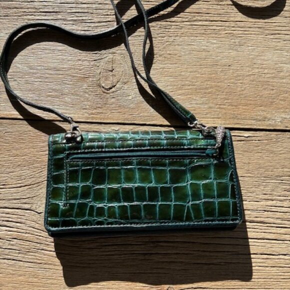 Brighton crossbody wallet purse patent leather dark green. - Picture 7 of 7